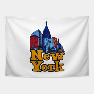 Vintage Retro New York Skyline Decal Tapestry