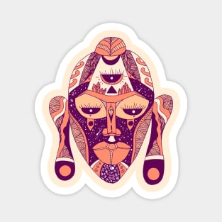 Peach African Mask 7 Magnet