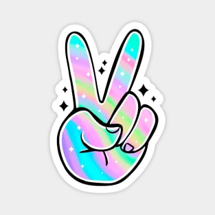 Peace Sign Fingers with Sparkles Magnet