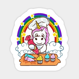 Unicorn Backing Cupcake Magnet