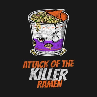 Distressed Attack of the Killer Ramen kawaii zombie ramen cup halloween T-Shirt