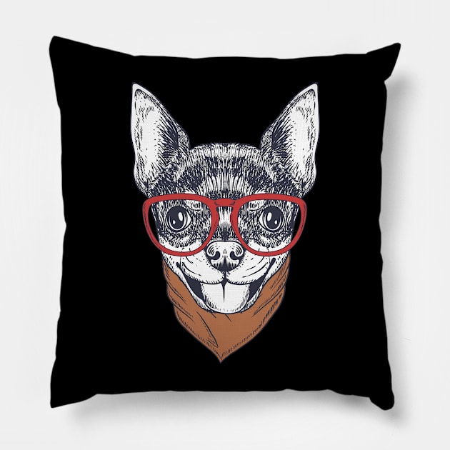 Cute dog smile Pillow by Maxs