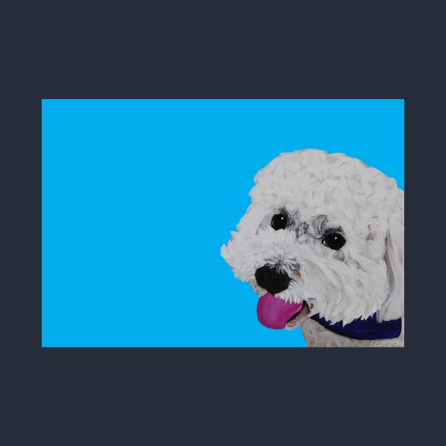 Finn the Bichon Frise Bright Blue by AmandaAAnthony