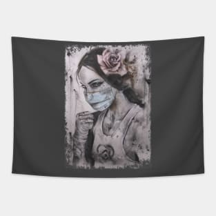 Healthcare Warrior Mask Tapestry