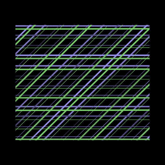 Artsy Purple and Green Geometric Criss Cross Lines by ALifeSavored