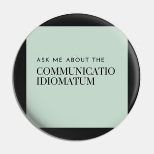 ask me about the communicatio idiomatum, green Pin