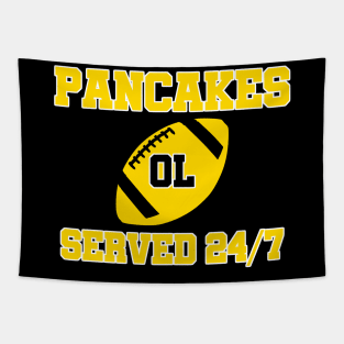 O-Line Pancakes Served 24/7 American Football Tapestry