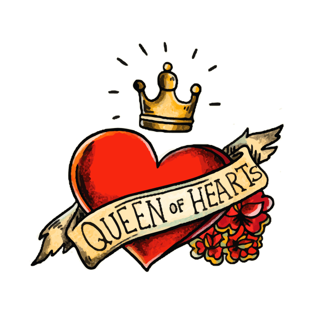 Queen of Hearts Old Tattoo Concept with Roses by Wear Your Story