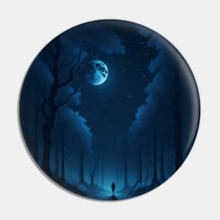 night forest design Pin