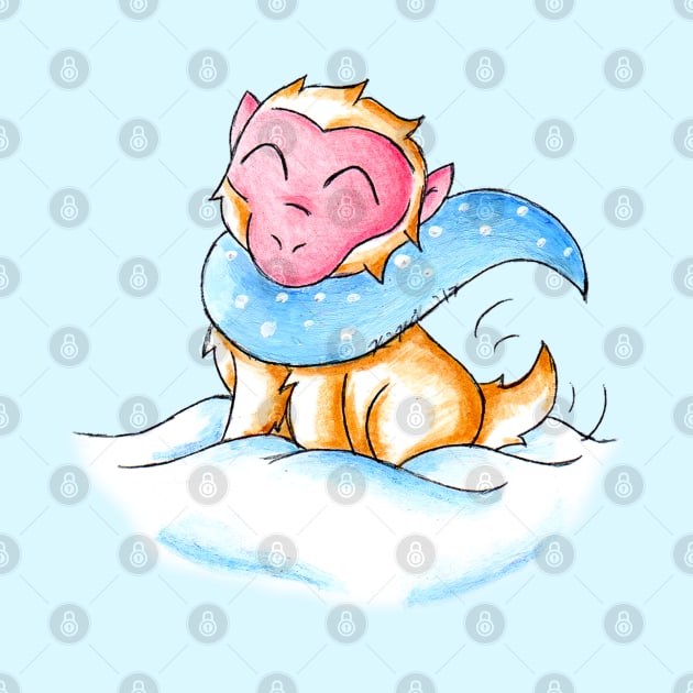 Snowy Monkey by KristenOKeefeArt