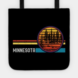 Retro Vintage Minnesota Mn 80s Forest Lake Mountain Sunset Tote