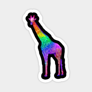 Psychedelic Rainbow Groovy Giraffe Magnet