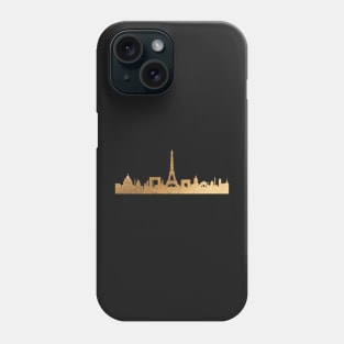 Paris Skyline in Faux Gold Phone Case