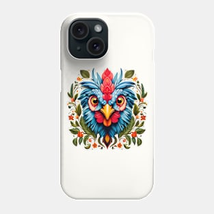 Folk Art Chicken Silhouette Phone Case