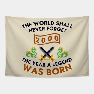 2000 The Year A Legend Was Born Dragons and Swords Design Tapestry