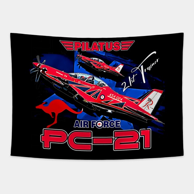 Pilatus PC-21 Advanced Pilot training Aircraft Tapestry by aeroloversclothing