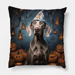 Weimaraner Halloween Pillow