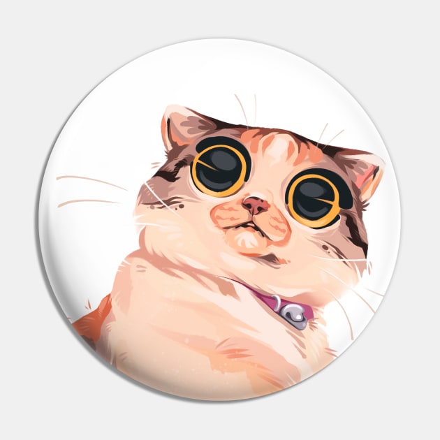 Stunned Cat Pin by Meg Jamie-Beth