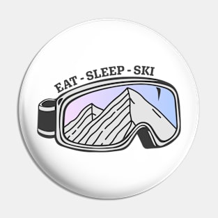 Sunset Mountain Ski Goggles | Eat Sleep Ski Pin