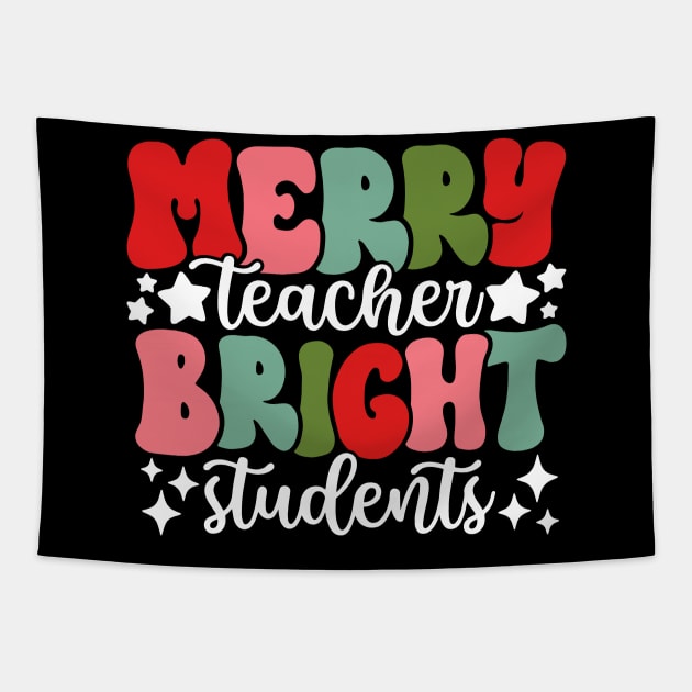 Merry Teacher Bright Students Christmas Teacher Tapestry by Jsimo Designs