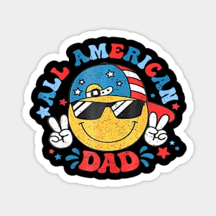 All American Dad 4th Of July Dad Smile Face Fathers Day Magnet