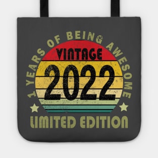 Kids 1 Year Old Gifts Vintage 2022 Limited Edition 1st Birthday Tote