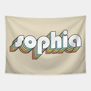 Sophia - Retro Rainbow Typography Faded Style Tapestry