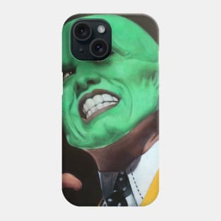 Portrait of Jim Carrey | The Mask | Jim Carrey Mask | Jim Carrey Art | Green | Painting By Tyler Tilley Phone Case