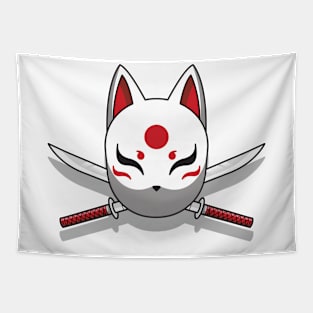 Japanese kitsune mask Tapestry