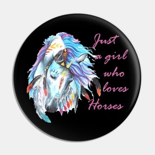 Kids Just A Girl Who Loves Horses Pin