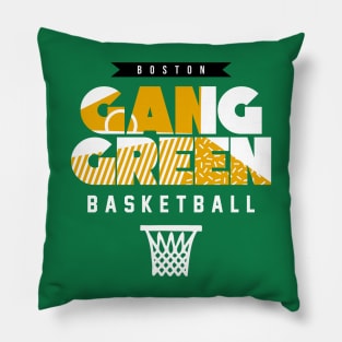 Boston Basketball Gang Green Pillow