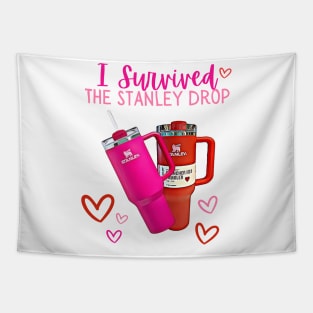 I Survived The Stanley Cup Target Drop Funny Valentine's Day Mom Dad Tapestry