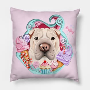 A Shar Pei in the ice cream Pillow