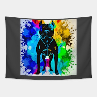 Pit Bull Terrier Colorful Painting Art Tapestry