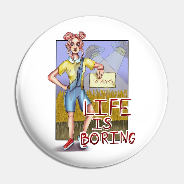 Boring Life Pin by Artside