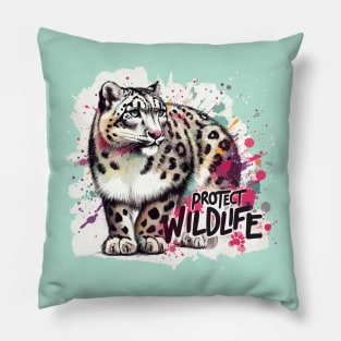 Snow Leopard - Protect Wildlife Pillow