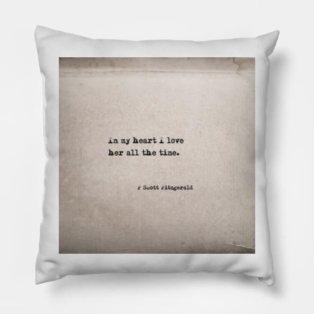 In my heart - Fitzgerald in antique book Pillow by RoseAesthetic