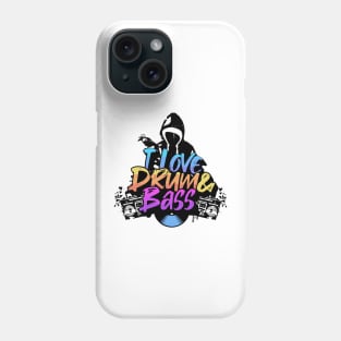 DRUM & BASS  - I LOVE old school hood (black) Phone Case