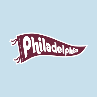 Philadelphia Retro Pennant - Powder Blue T-Shirt