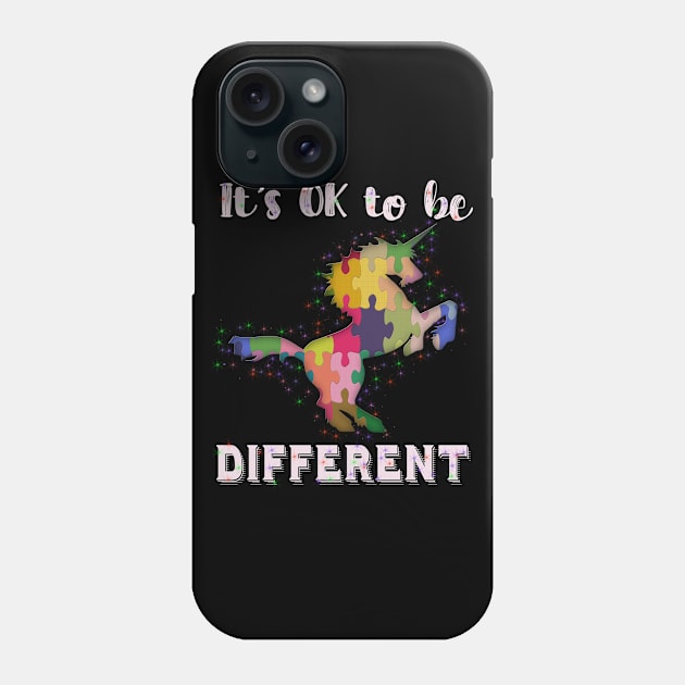 Its Ok To Be Different Autism Spectrum Disorder Awareness Warrior SPED Special Family Phone Case by familycuteycom