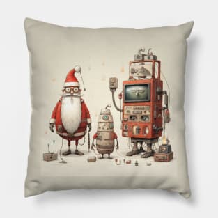 Santa Claus & Robot 2 Pillow