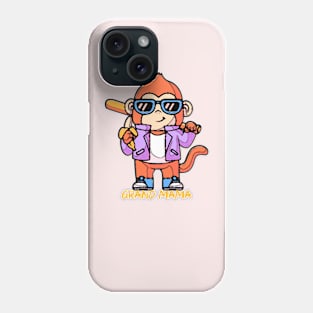 Pop Art Grand Mama Cute Monkey Baseball Phone Case