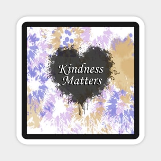 Inspirational Quote KINDNESS MATTERS Heart Black & Purple Splatter Graphic Art Designed Gifts Magnet