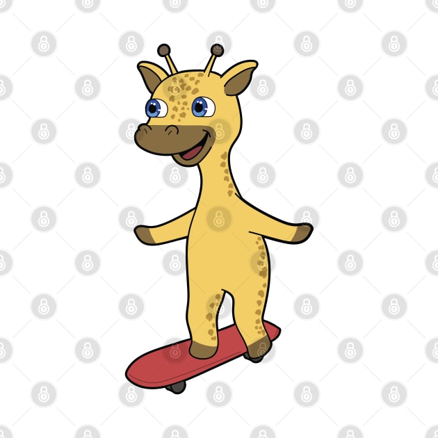 Giraffe as Skater with Skateboard by Markus Schnabel