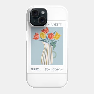 Trendy botanical print with bunch of tulips Phone Case