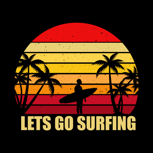 Logo with sunset and surfboard by Dominic Becker