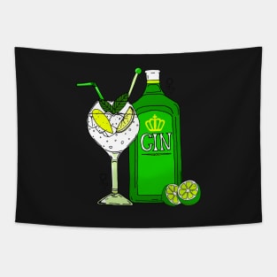 Gin and Tonic Gin o'Clock Cocktail Glass Tapestry