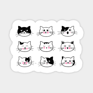 Cat Emotion Cute Cat Face Collection Magnet