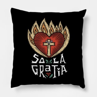 sola gratia, by grace alone - acts 15:11 Pillow