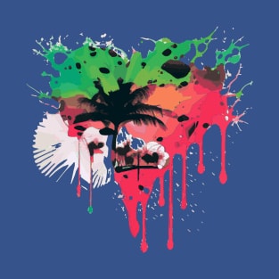 Watermelon Heart Summer Rorschach Inkblot T-Shirt